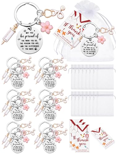 QAUYETM 36 Pcs Nurse Gifts Bulk Nurse Keychain for Nursing