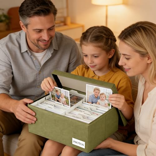 Himake Photo Storage Box 5x7, Decorative Photo Boxes Storage With Lids by Himake - Used condition - Image 2