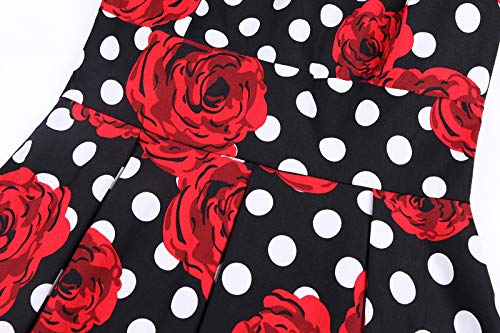Image of MINTLIMIT Women's 1950s Retro Vintage Cocktail Party 3 /4 Sleeve Swing Dress
