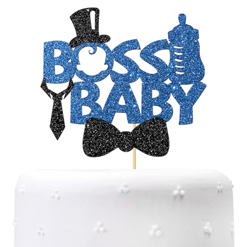 Maicaiffe Boss Boy Cake Topper, Boy 1st Birthday - Baby Shower - Gender Reveal Party Cake...