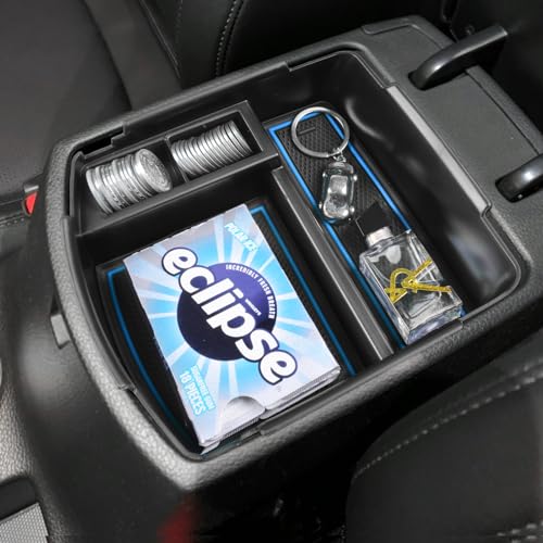 HGWEI Center Console Tray Organizer Compatible with Kia Seltos 2020 2021 2022 2023 2024 2025 2026 Accessories Middle Armrest Insert Container ABS Secondary Storage Box Blue