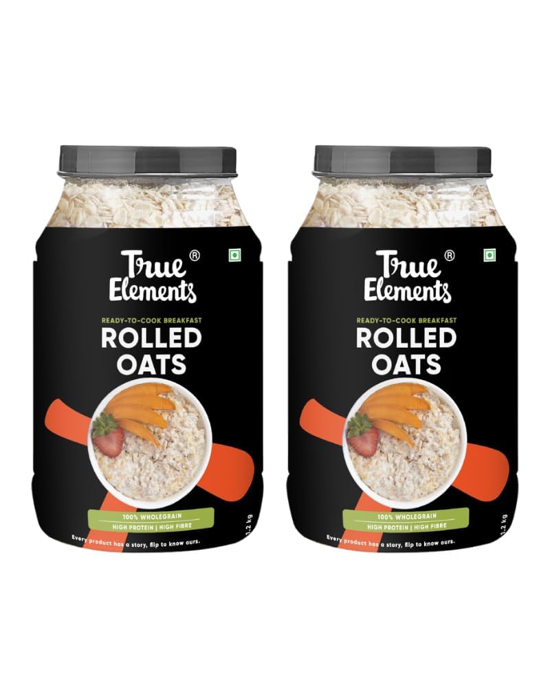 True Elements Rolled Oats 1.2kg (Buy 1 Get 1 Free) - Rolled Oats for Weight Loss Management | 100% Wholegrain and Clean Oats | Healthy Breakfast Cereals (B082F553VV) Amazon Price History, Amazon Price Tracker
