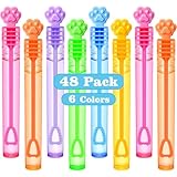 SNLN 48Pcs Paw Print Bubble Wands for Kids Toddlers Mini Bubbles Party Favors Small Bubbles Bulk, Valentines Day Easter Wedding Christmas Birthday Gifts Goody Bag Stuffers Dog Party Favors Supplies