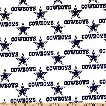 NFL Cotton Broadcloth Dallas Cowboys White, Fabric by the Yard