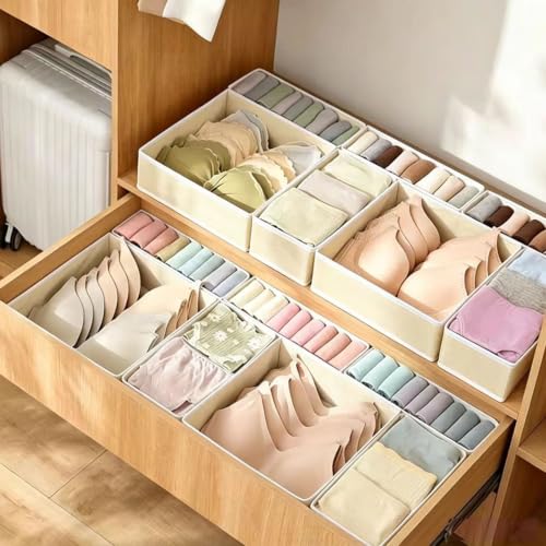 4 Pack Large Drawer Organiser, Foldable Wardrobe Storage Boxes - Image 5