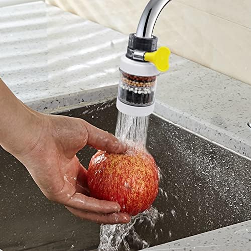 Hioph 2Pcs Faucet Filter, Water Tap Activated Carbon Clean Purifier Cartridge, Removes Chlorine Fluoride Heavy Metals Hard Water Softener Anti-Spill Water-Saving Splash-Proof for Kitchen Bathroom Sink