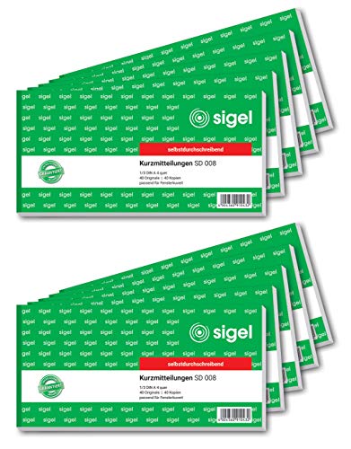 Mensaje de texto SD008 autocopia con doble hoja impresa para copias idénticas en 1/3 A4