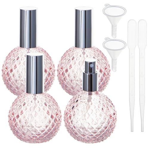 Yebeauty Vintage Perfume Spray Bottle, 3.4oz 100ml Pink Travel Perfume Bottles Empty Glass Perfume Travel Refillable, Perfume Atomizer Sprayer Bottle for Perfume Cologne, Essential Oils