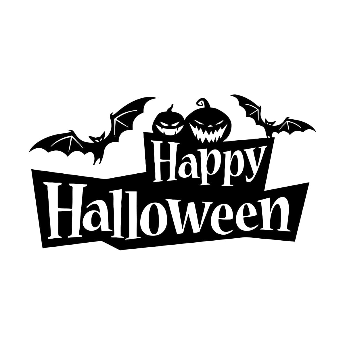 Happy Halloween wall Decal Pumpkin Bat Wall Sticker DIY Vinyl Window Glass Door Decals Home Decoration Accessories Large - 46x84cm — image 1