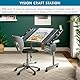 Studio Designs Vision Bastel- und Zeichenstation – 90,2 x 60,3 cm (B x T), silberblaue Glasplatte, Zeichentisch mit Bleistiftschubladen, seitlichen Ablagen und integrierter Bleistiftleiste,