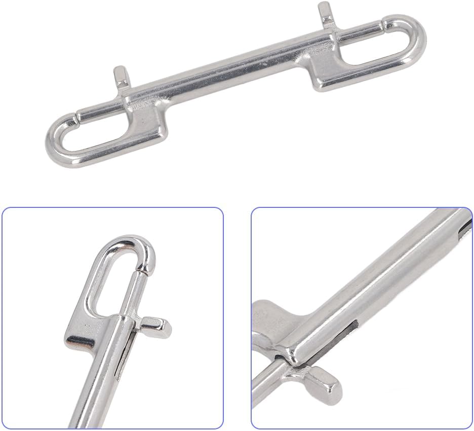Double Ended Bolt Snap Hook - Stainless Steel Double Ended Clip | 4.7" Double Trigger Clips for Cats Dogs,Heavy Duty Trigger Snap for Water Bucket,Hammocks,Key Chain