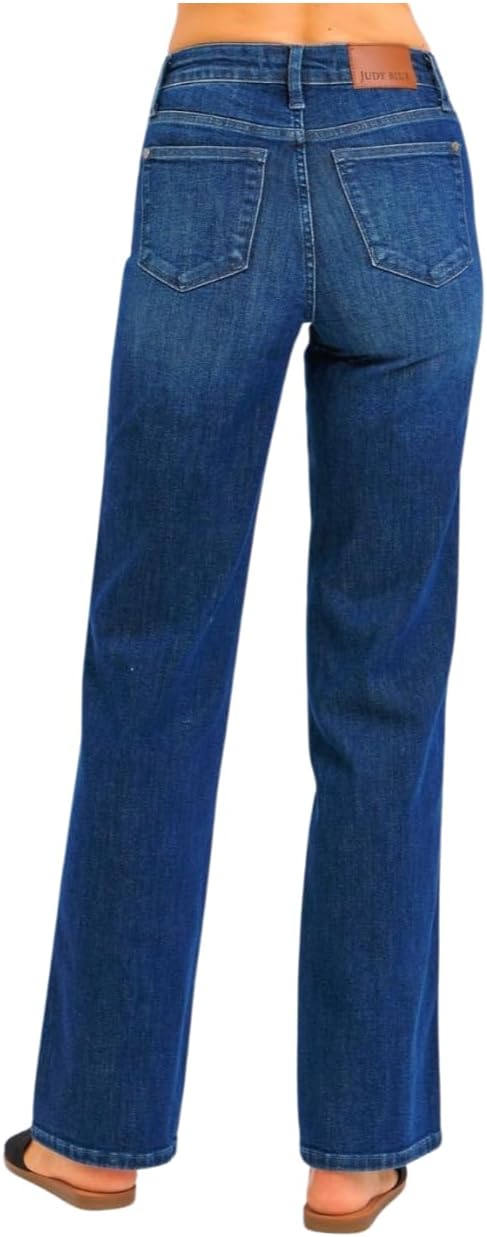 Judy Blue Mid Rise Tummy Control Straight Jeans- Ivory Gem - Image 8