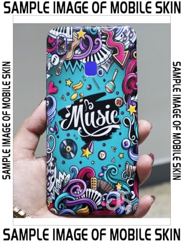 Image of AtOdds - Full Body Back Screen Guard Protector Film - Lamination Wrap Skin Sticker Compatible with REDMI 12 (5G) | Scratchproof Matte Finish (Design - Music)