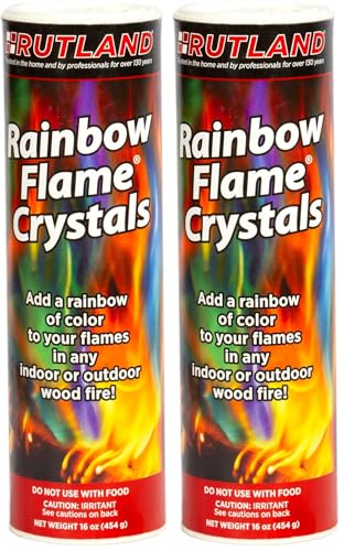 Rutland Rainbow Flame Crystals, Magical Multi-Colored Fire, 1 lb. Canister (Pack of 2)