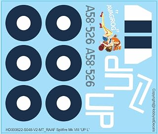 Hobbyist Decals Raaf Spitfire Mk VIII ‘UP L’ Waterslide Decals – 1/48 Scale WWII Australian Fighter Model Markings