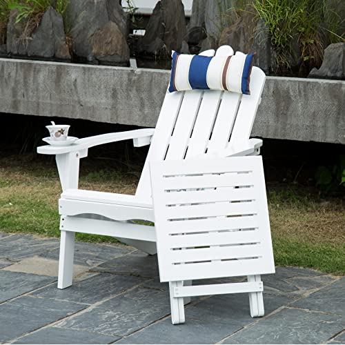 Anraja Folding Side Table Outdoor, Small Portable Wooden Table For Patio Set Of 2, White #TOP4