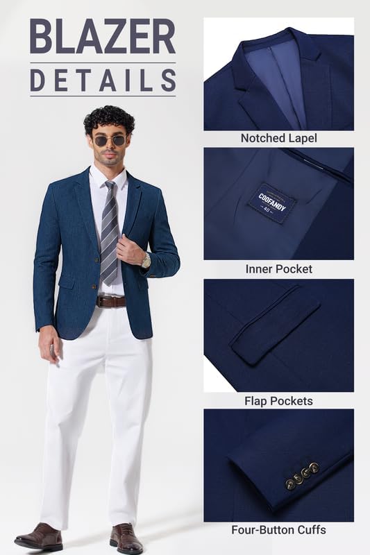 COOFANDY Men's Casual Blazer Sport Coats and Blazers Lightweight Two Botton Business Linen Blazer Suit Jacket - Image 6