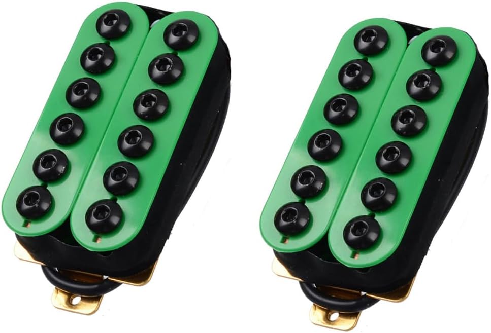 Green Adjustable High Output Invader style Guitar Humbucker Pickups Ceramic Magnet Neck and Bridge Pickups For Electric Guitar