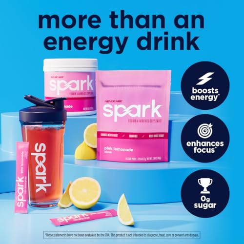 Image of AdvoCare Spark - Energy Drink Mix - Vitamin & Amino Acid Supplement - Supports Energy & Focus - Portable Immune Support - Sugar-Free - Pink Lemonade (10.5 oz)