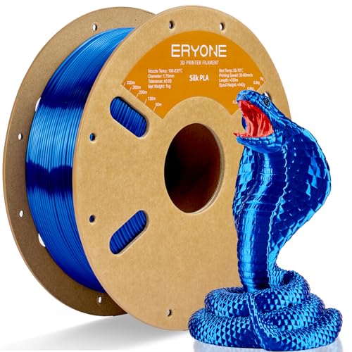 ERYONE Silk PLA Filament for 3D Printer 1.75mm +/- 0.03mm Shiny Filament 1kg (2.1lbs)/Spool Royal Blue