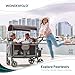 WONDERFOLD W4 Original Stroller Wagon (4 Seater) - Wagon Stroller with 5-Point Harnesses, Easy Access Zipper Door, and Removable Sun Canopy - Safety Certified, Gray