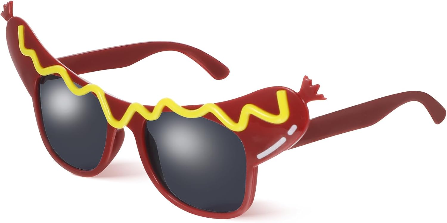 2Pcs Hot Dog Eyeglasses Funny Sunglasses Halloween Dance Party Makeup Glasses Summer Dress Up Decorative Eyewears