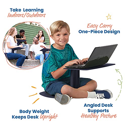 image for ECR4Kids The Surf Portable Lap Desk, Flexible Seating, Navy, 1-Pack
