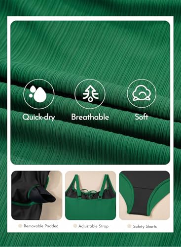 Image of Aleumdr Womens Textured One Piece Swimsuit Tummy Control Bathing Suit Tie Knot Cutout Swimwear