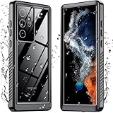 Temdan for Samsung Galaxy S22 Ultra Case,Waterproof Built-in Lens & Screen Protector[Full Body Shockproof][12 FT Military Drop Proof][IP68 Underwater] Case for S22 Ultra 5G 6.8”-Black