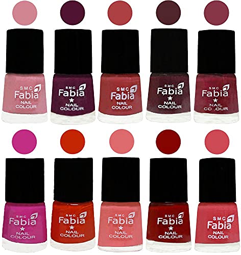 Image of ALL IN ONE (PACK OF 10), Long Lasting Glossy Nail Polish, 6 ml Each, All Vibrant Colours,02194