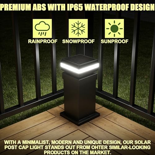 4‑Pack Solar Fence Post Cap Lights, Dual‑Color for 2"x2" & 3"x3" Posts by Yesprumlves - Used condition - Image 5
