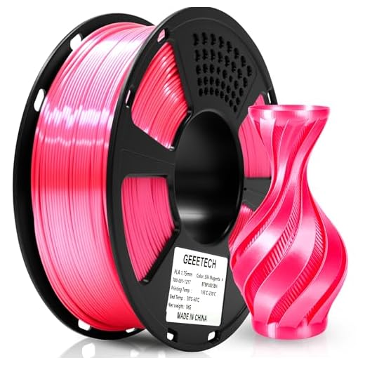 ⚡ Geeetech Silk PLA Filament 1.75mm, Metal-Like Shiny Silk Rose Pink 3D Filament 1kg (2.2lbs) 1 Spool, Dimensional Accuracy +/- 0.02 mm, Fit Most FDM Printer (Magenta)