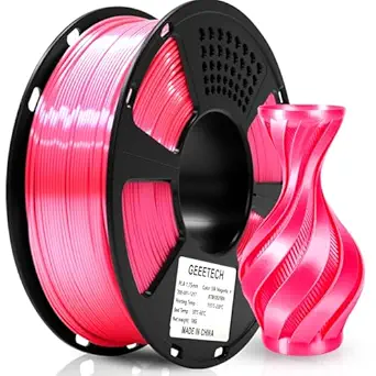 Geeetech Silk PLA Filament 1.75mm, Metal-Like Shiny Silk Rose Pink 3D Filament 1kg (2.2lbs) 1 Spool, Dimensional Accuracy +/- 0.02 mm, Fit Most FDM Printer (Magenta)