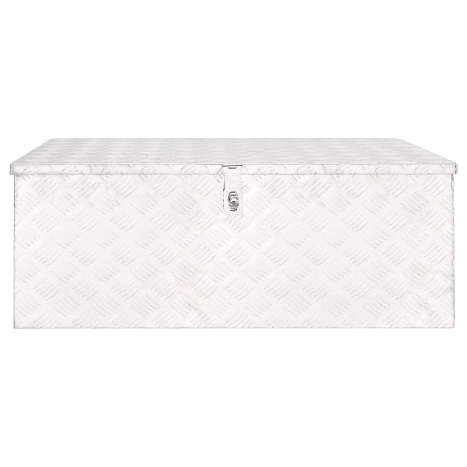 ShGaxin Scatola di immagazzinaggio in alluminio, scatola degli attrezzi in metallo, 100 x 55 x 37 cm, argento
