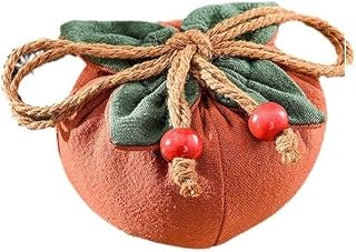 Chinese Sachet Pouch,Drawstring Coin Purse Pouches Persimmon Sachet Chinese Sachet Pendant, Jewelry Gift Bags(Orange&Coffee)