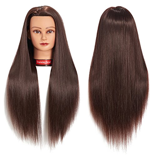 Traininghead 26-28" Synthetic Hair Mannequin Head Training Head Hair Styling Hairdresser Cosmetology Manikin