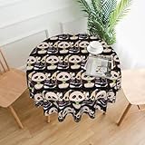 Matériau du produit : cette nappe ronde imprimée trois pandas est fabriquée en tissu polyester avec une impression simple face, pleine largeur, ajoutant une touche élégante à votre table à manger et améliorant la décoration de votre maison ou de votre bureau.