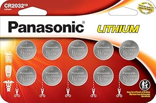 Panasonic CR2032 3.0 Volt Long Lasting Lithium Coin Cell Batteries in Child Resistant, Standards Based Packaging, 10 Pack