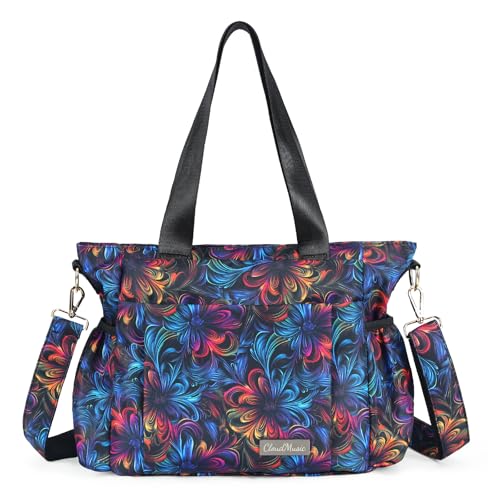 Bolso hombro nylon impermeable con múltiples bolsillos para mujer miniatura 1