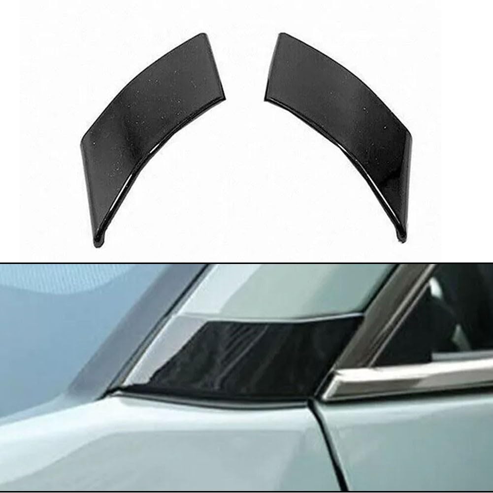 Modanatura triangolare anteriore per montante A, colore nero lucido, 2019-2022, coperture decorative per finestrini laterali in ABS, confezione da 2