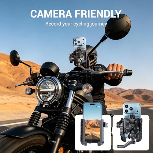 Image of EDYELL Mobile Holder for Bike,Motorcycle Phone Mount Holder, Anti-Theft, Anti-Vibration Dampener Mount,360 Adjustable for Motorcycle Bike ATV Scooter Fit 4.7 inch-7.2 inch Cellphone 12-M Warranty (YF303-B)