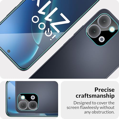 Image of FIRST MART Military-Grade Gorilla Tempered Glass for iQOO Z11x With Black Camera Lens Protector & Installation Kit | Edge to Edge Coverage, Case Friendly, Anti-Scratch | Black