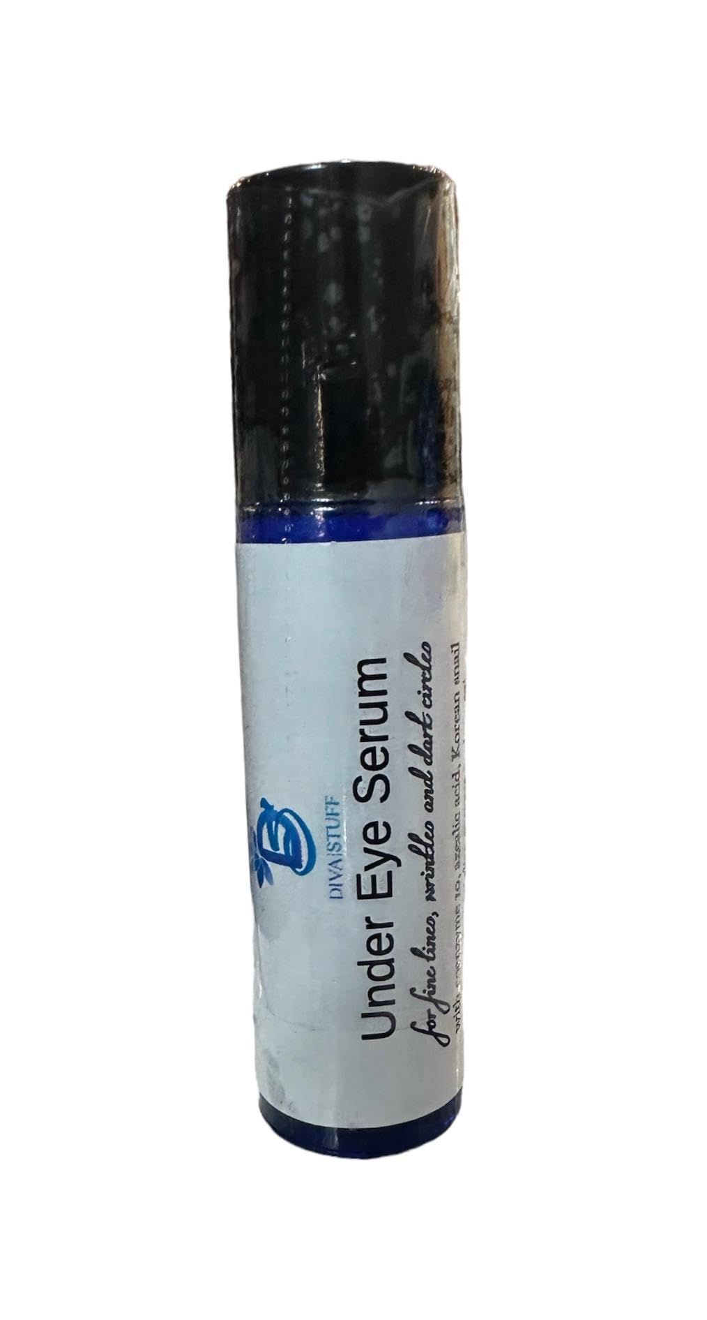 Diva Stuff Under Eye Serum For Fine Lines, Wrinkles and Dark Circles, With Korean Snail Mucin, Coenzyme q10, Rhodolite Extract, Smooth Rollerball Container