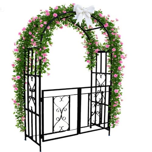 Arche de jardin avec portail en métal robuste pour lierre et roses de collection