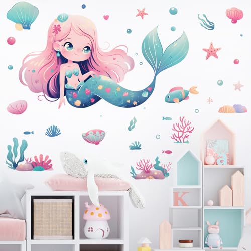 Vinilo Decorativo Sirena para Pared 2 Piezas 60x44 cm miniatura 2