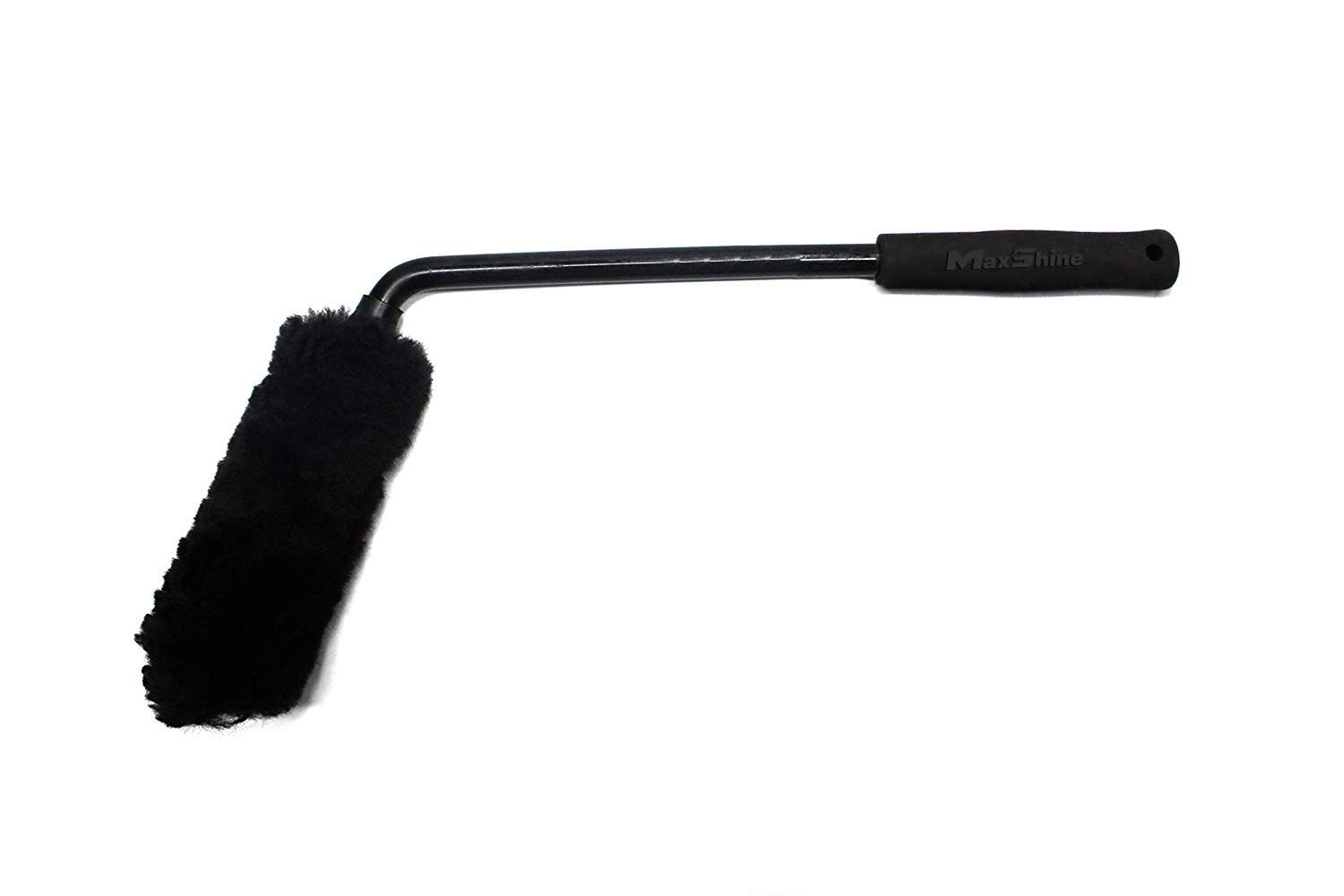 MaxshineUniversal Ultimate Wool Wheel Brush – 19-Inch Black Brush with 45° Angle – Gentle, Effective Cleaning for Wheels & Rims – Ideal for Car Detailing & Hard-to-Reach Areas