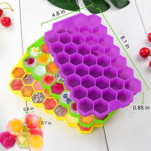 MOSOTECH Stampo Ghiaccio Silicone con Coperchio - 3 Pezzi Stampi Per Ghiaccio, Rilascio Facile per Ghiaccio - può Essere Utilizzato in Congelatore e Forno - immagine 3