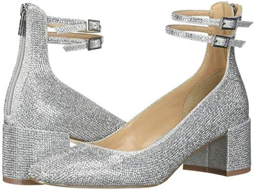 Jewel Badgley Mischka Women's REEVES Shoe, Silver Fabric, 7 M US | Image 6