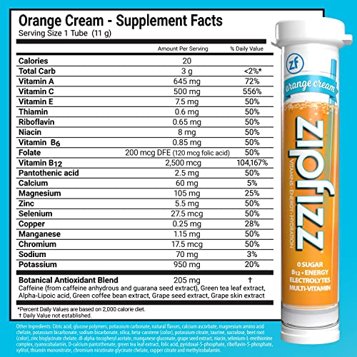 Zipfizz Energy Drink Mix, Electrolyte Hydration Powder with B12 and Multi Vitamin, Orange Cream (20 Count) - Image 6