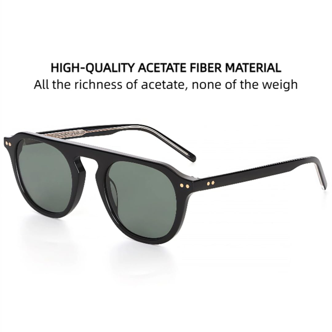 Gafas de sol retro clásicas con protección UV400. Material de acetato lujoso y a la moda.